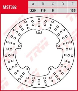 Disco de freno fijo TRW MST392