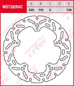 Disco de freno fijo RACING TRW MST392RAC