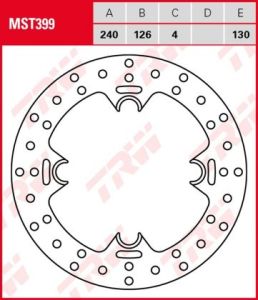 Disco de freno fijo TRW  MST399