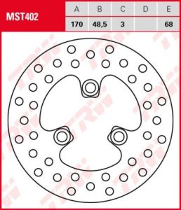Disco de freno fijo TRW  MST402