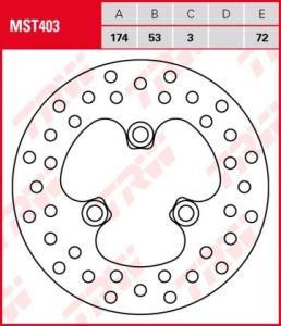 Disco de freno fijo TRW  MST403