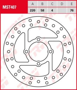 Disco de freno fijo TRW  MST407