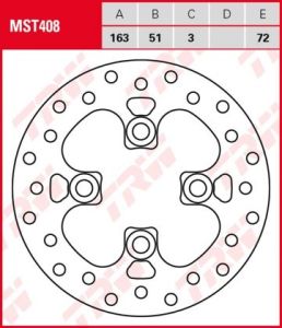 Disco de freno fijo TRW  MST408