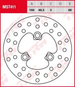Disco de freno fijo TRW  MST411