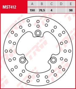 Disco de freno fijo TRW  MST412