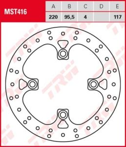 Disco de freno fijo TRW  MST416