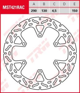 Disco de freno fijo RACING TRW MST421RAC
