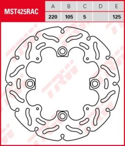 Disco de freno fijo RACING TRW MST425RAC