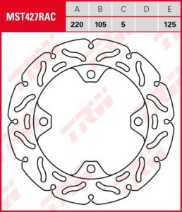 Disco de freno fijo RACING TRW MST427RAC