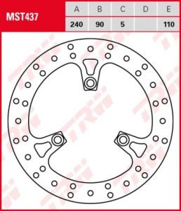 Disco de freno fijo TRW  MST437