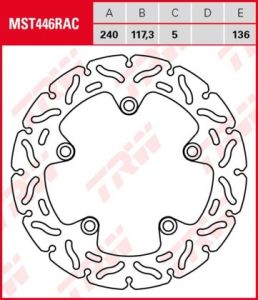 Disco de freno fijo RACING TRW  MST446RAC