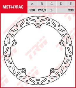 Disco de freno fijo RACING TRW  MST447RAC