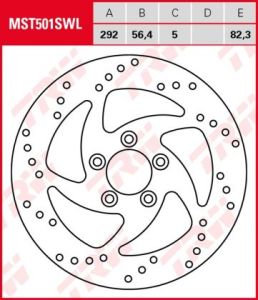 Disco de freno fijo Harley Tipo Swing Izdo TRW MST501SWL