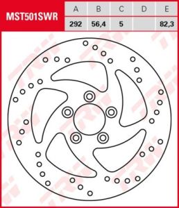 Disco de freno fijo Harley Tipo Swing Dcho TRW MST501SWR