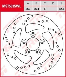 Disco de freno fijo Harley Tipo Swing Izdo TRW  MST503SWL