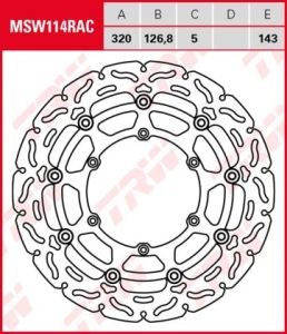 Disco de freno flotante RACING TRW MSW114RAC
