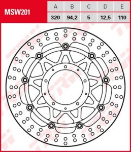 Disco de freno flotante  TRW  MSW201