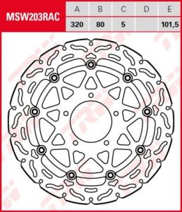 Disco de freno flotante RACING TRW MSW203RAC