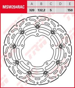 Disco de freno flotante RACING TRW MSW204RAC