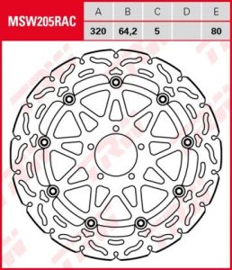 Disco de freno flotante RACING TRW MSW205RAC
