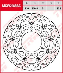 Disco de freno flotante RACING TRW MSW208RAC