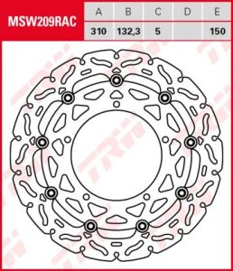 Disco de freno flotante RACING TRW MSW209RAC
