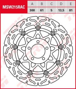 Disco de freno flotante RACING TRW MSW215RAC