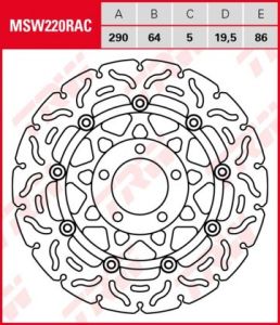 Disco de freno flotante RACING TRW MSW220RAC