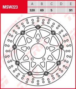 Disco de freno flotante TRW MSW223