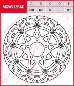 Disco de freno flotante  RACING TRW  MSW223RAC