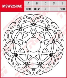 Disco de freno flotante  RACING TRW  MSW225RAC