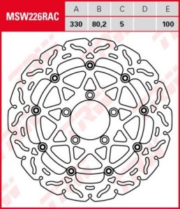 Disco de freno flotante  RACING TRW  MSW226RAC