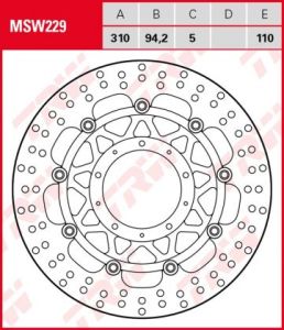 Disco de freno flotante  TRW  MSW229