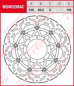 Disco de freno flotante  RACING TRW  MSW229RAC