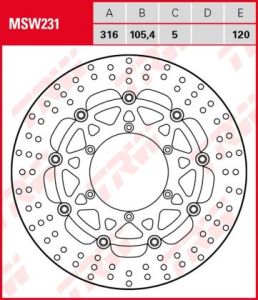 Disco de freno flotante TRW MSW231