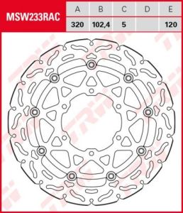 Disco de freno flotante RACING TRW MSW233RAC