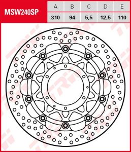 Disco de freno flotante EXCLUSIVAMENTE RACING TRW MSW240SP