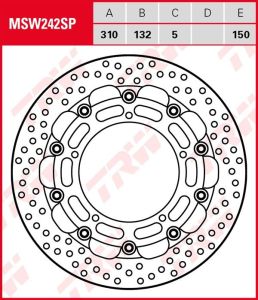 Disco de freno flotante EXCLUSIVAMENTE RACING TRW MSW242SP