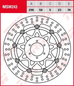 Disco de freno flotante  TRW  MSW243