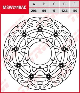 Disco de freno flotante RACING TRW MSW244RAC