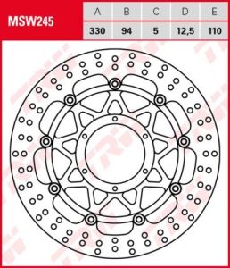 Disco de freno flotante  TRW  MSW245