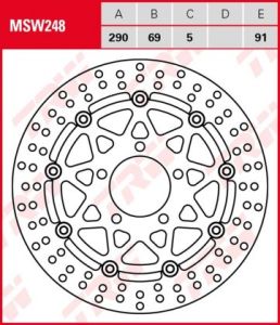Disco de freno flotante TRW MSW248