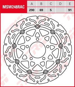 Disco de freno flotante RACING TRW MSW248RAC