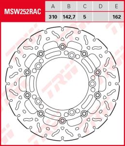 Disco de freno flotante RACING TRW MSW252RAC