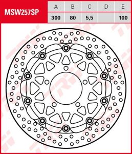 Disco de freno flotante EXCLUSIVAMENTE RACING TRW MSW257SP