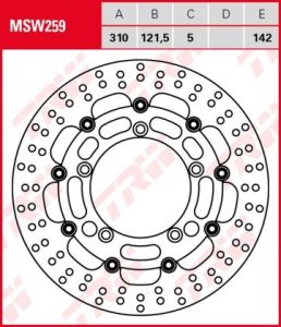 Disco de freno flotante  TRW  MSW259