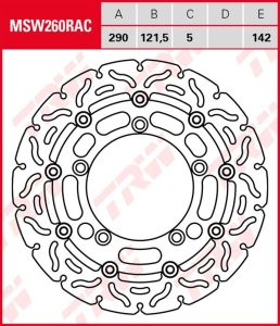 Disco de freno flotante RACING TRW MSW260RAC
