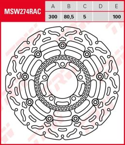 Disco de freno flotante RACING TRW MSW274RAC