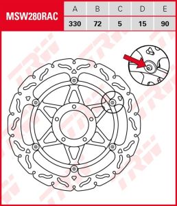 Disco de freno flotante RACING TRW MSW280RAC