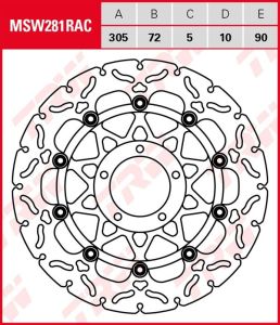 Disco de freno flotante RACING TRW MSW281RAC